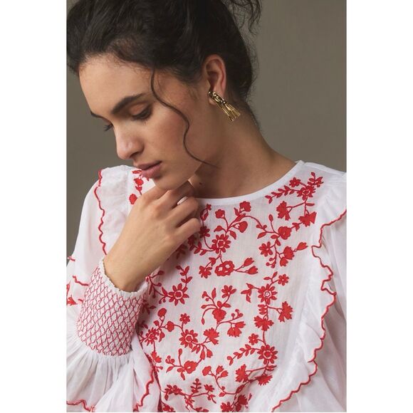 FARM Rio Tops - NWT Farm Rio Long Sleeve Embroidered Blouse